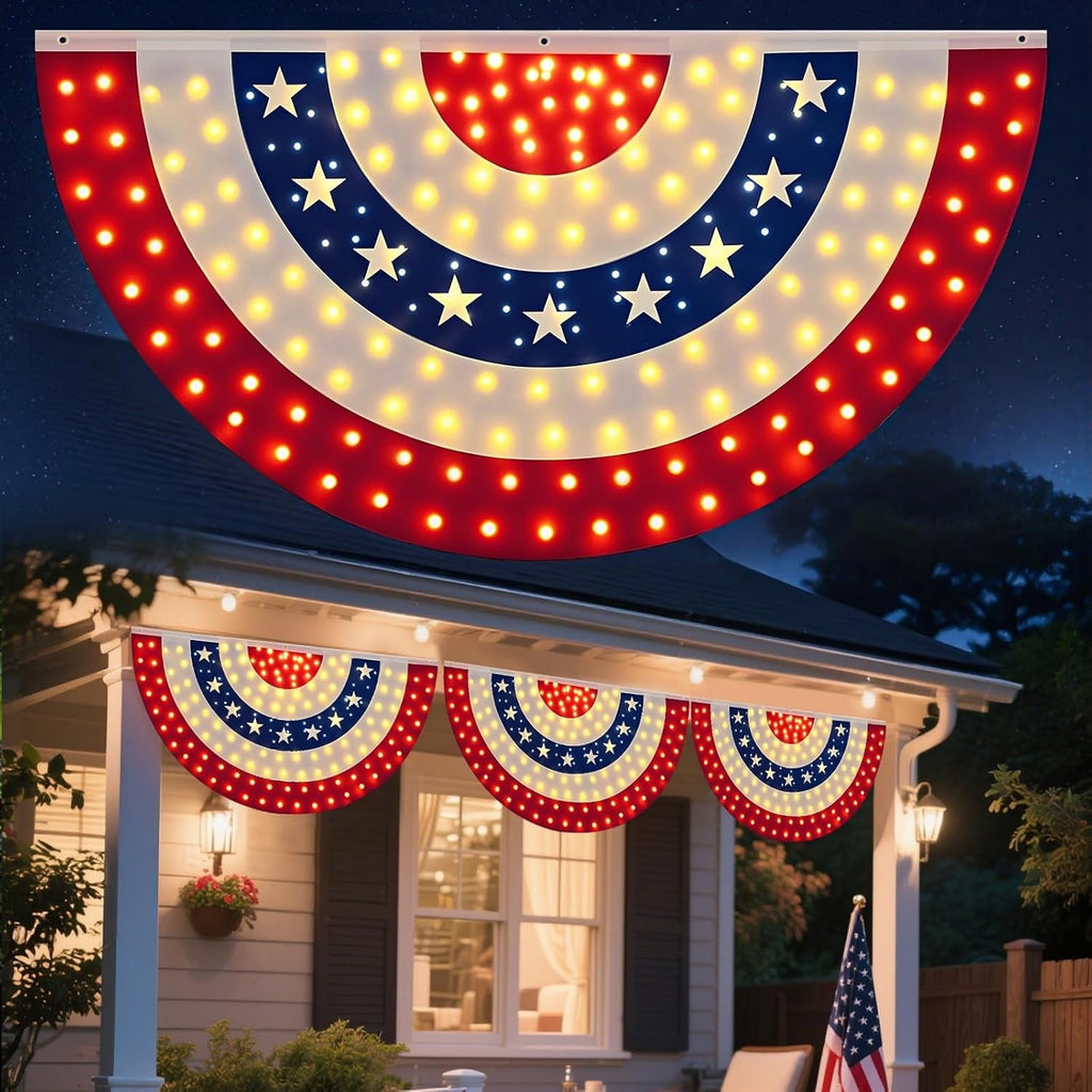 3 x 6 Ft LED Patriotic Bunting Banner for America’s 250th
